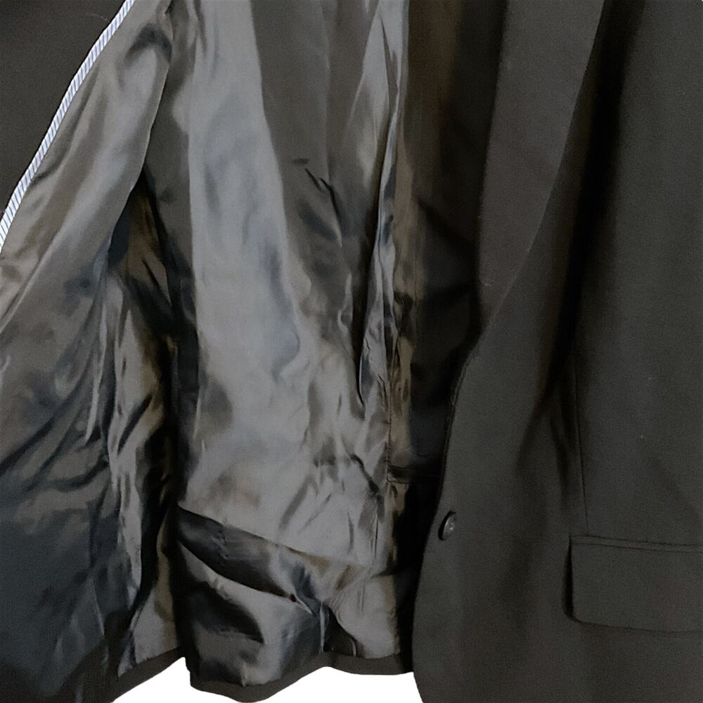CALVIN KLEIN Blazer Jacket Women's Size 10 Black Lined Stretch 2 Buttons - Picture 6 of 10